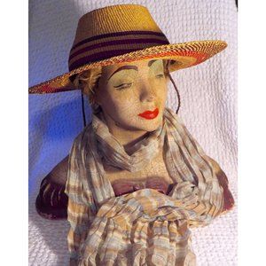 Lightweight Summer Neck Scarf, Light Blue, Beige a